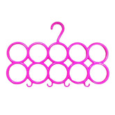 Kuber Industries 10-Circle Plastic 6 Pieces Ring Hanger for Scarf, Shawl, Tie, Belt, Closet Accessory Wardrobe Organizer (Multicolour) - CTKTC30768